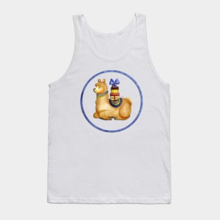 Llama lying down with gifts Tank Top